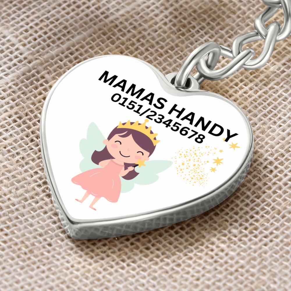 Mamas Handy 1 - Graphic Heart with Curb Keychain Attachment