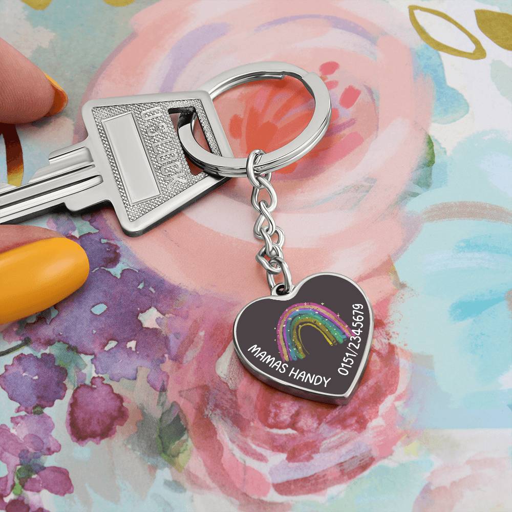 Mamas Handy 8 - Graphic Heart with Curb Keychain Attachment