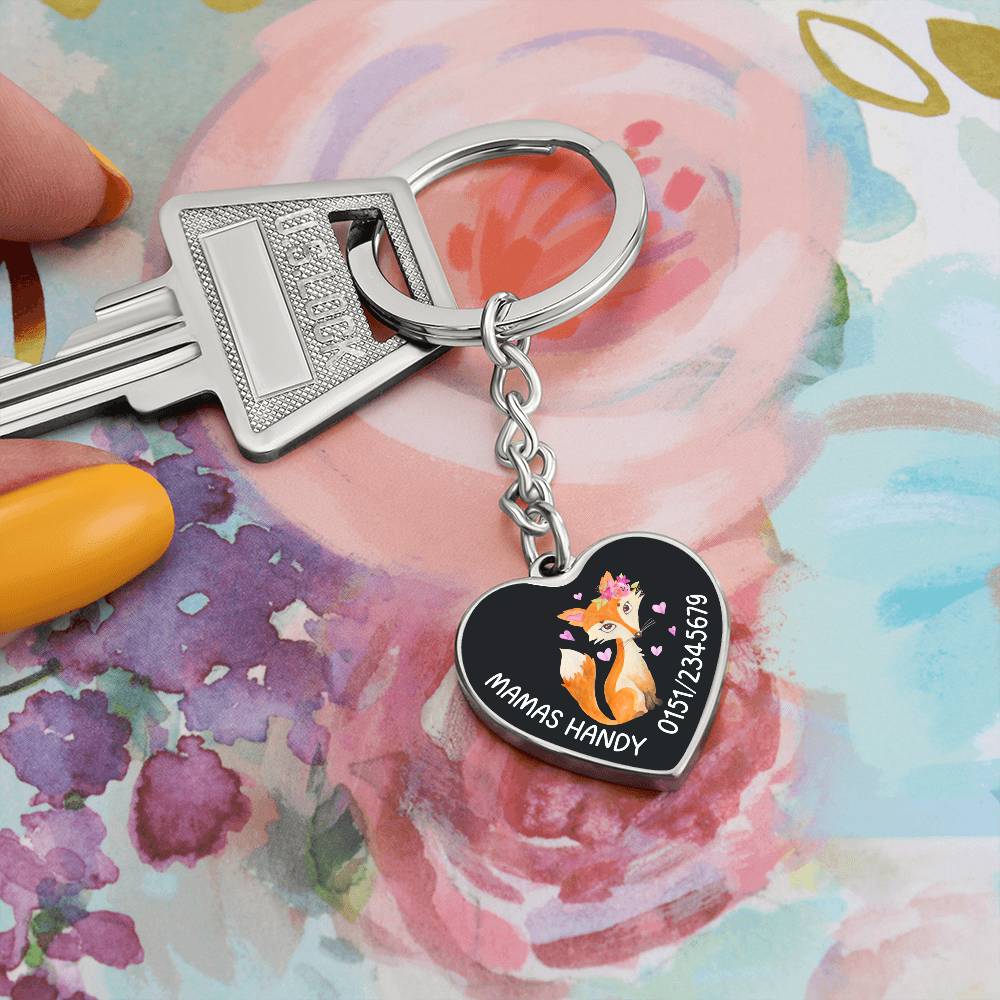 Mamas Handy 4 - Graphic Heart with Curb Keychain Attachment
