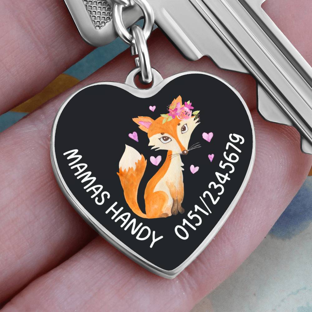 Mamas Handy 4 - Graphic Heart with Curb Keychain Attachment