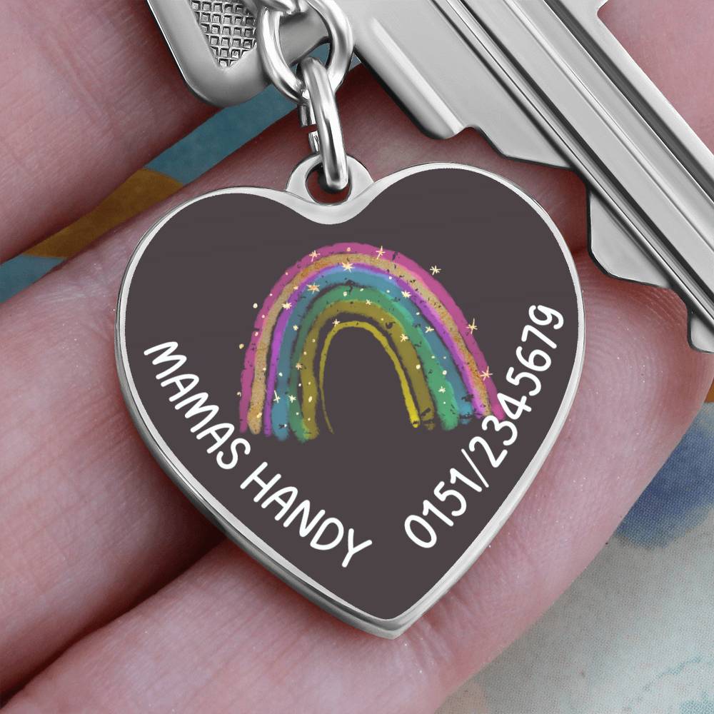 Mamas Handy 8 - Graphic Heart with Curb Keychain Attachment