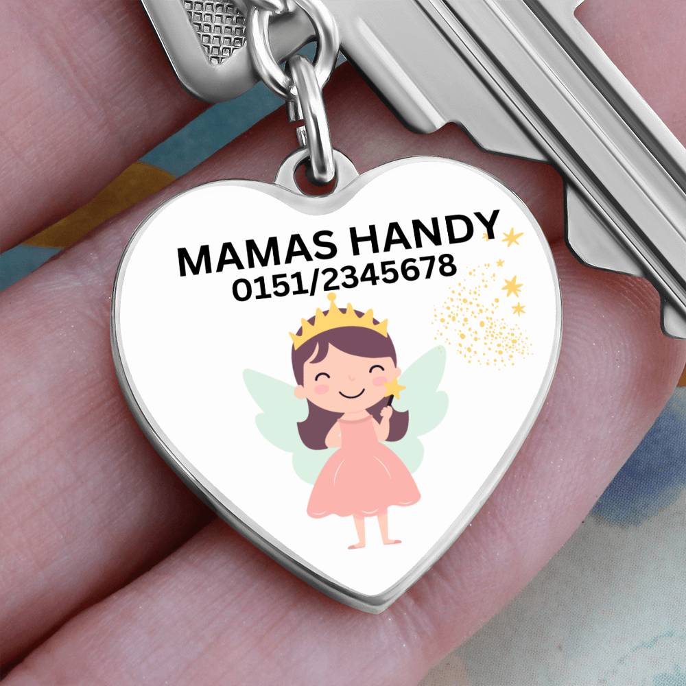 Mamas Handy 1 - Graphic Heart with Curb Keychain Attachment