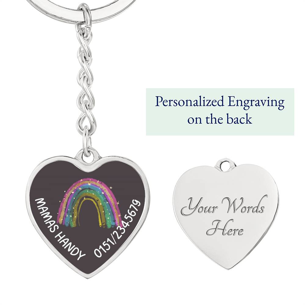 Mamas Handy 8 - Graphic Heart with Curb Keychain Attachment