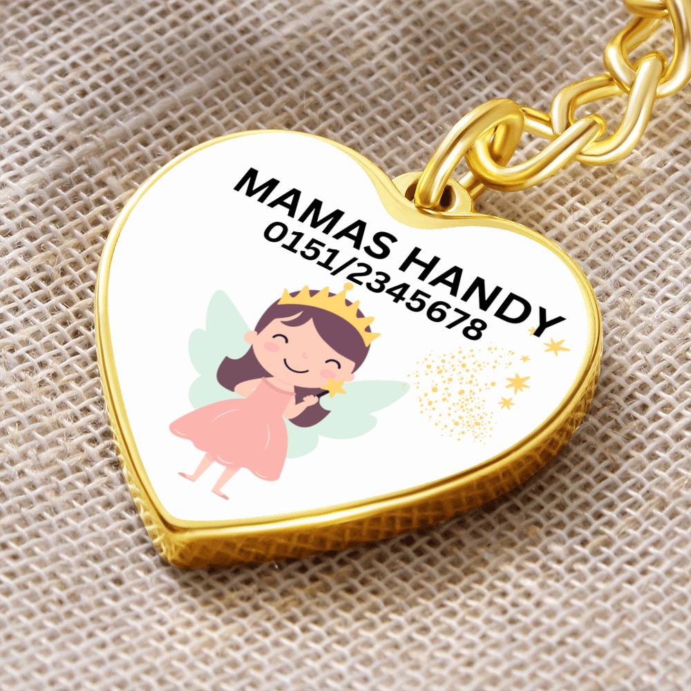 Mamas Handy 1 - Graphic Heart with Curb Keychain Attachment