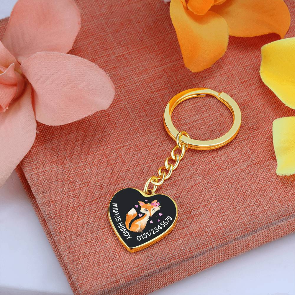 Mamas Handy 4 - Graphic Heart with Curb Keychain Attachment
