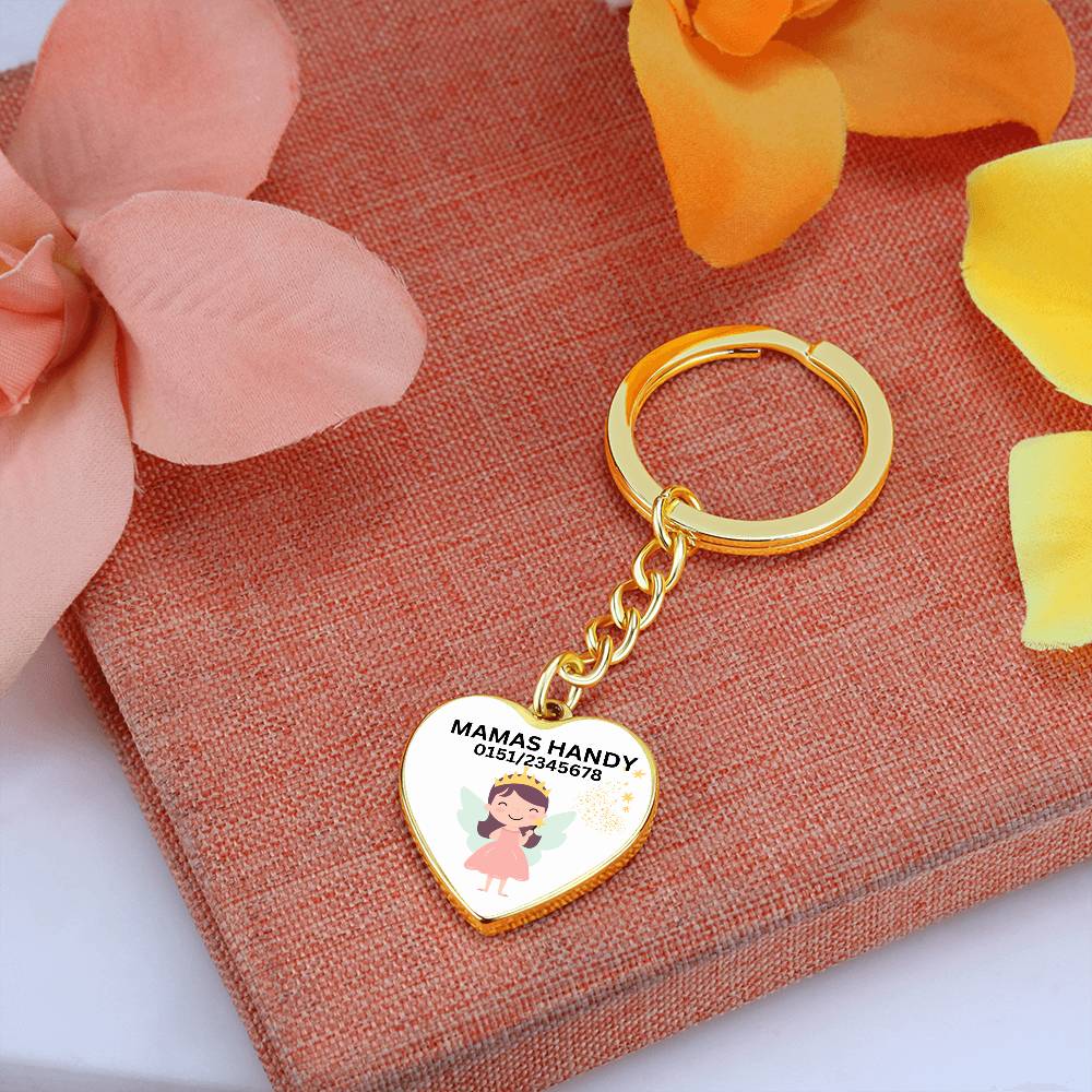 Mamas Handy 1 - Graphic Heart with Curb Keychain Attachment