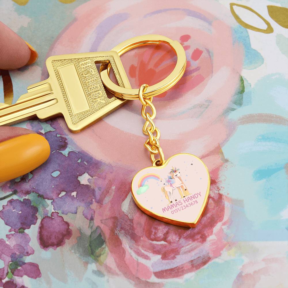 Mamas Handy 3 - Graphic Heart with Curb Keychain Attachment