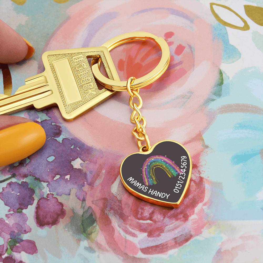 Mamas Handy 8 - Graphic Heart with Curb Keychain Attachment