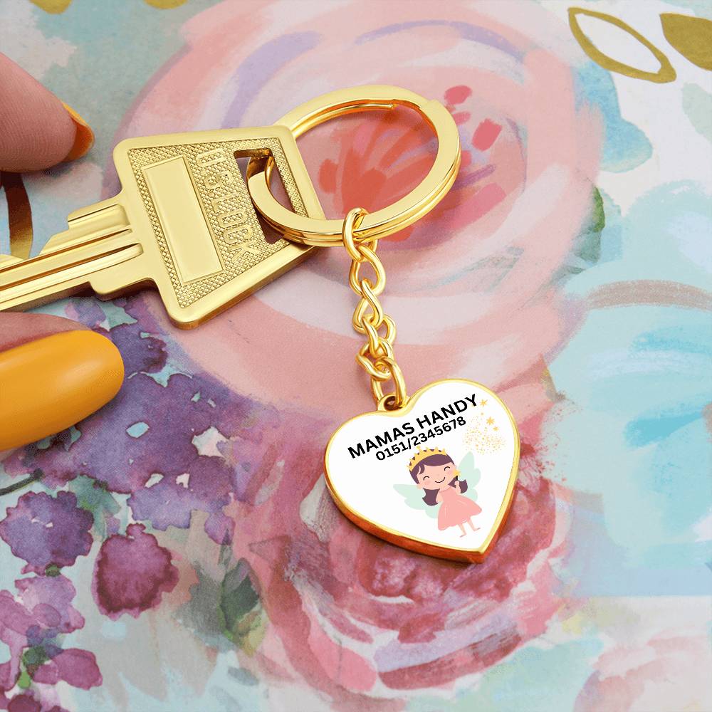 Mamas Handy 1 - Graphic Heart with Curb Keychain Attachment
