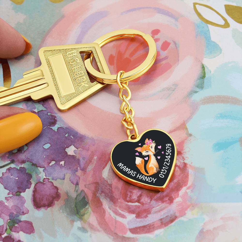 Mamas Handy 4 - Graphic Heart with Curb Keychain Attachment