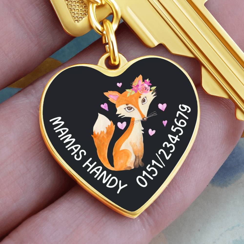 Mamas Handy 4 - Graphic Heart with Curb Keychain Attachment