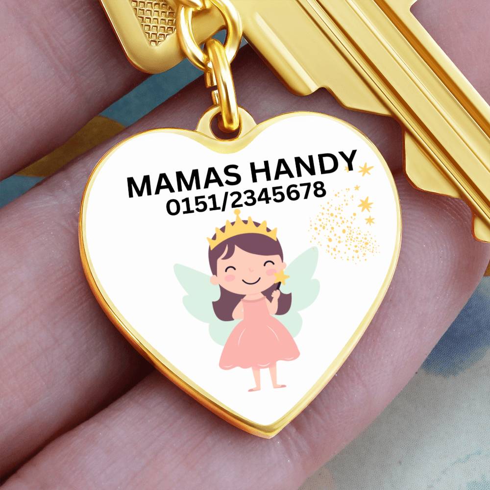 Mamas Handy 1 - Graphic Heart with Curb Keychain Attachment