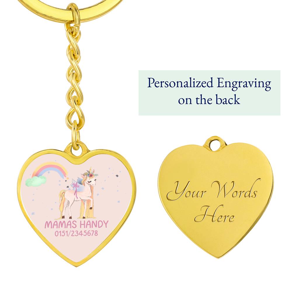 Mamas Handy 3 - Graphic Heart with Curb Keychain Attachment