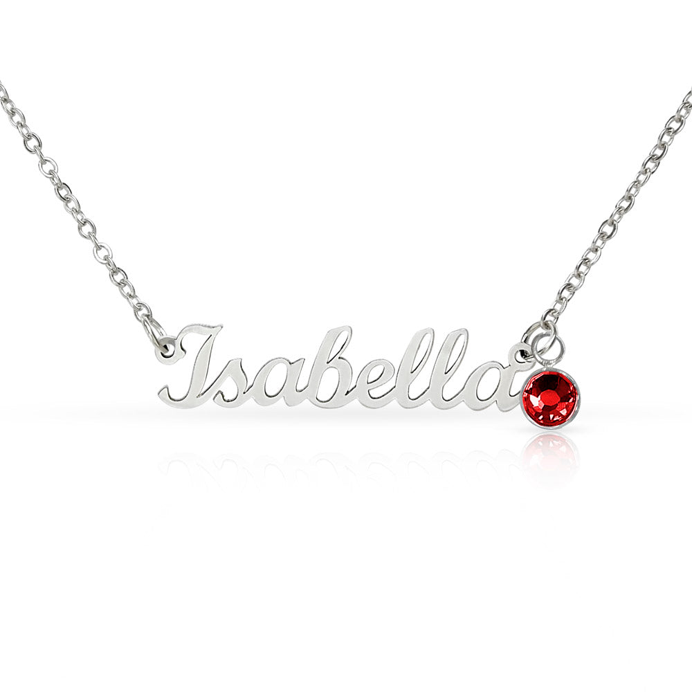 To My Wonderful Granddaugther - Never Forget - Custom Name Necklace With Birthstone