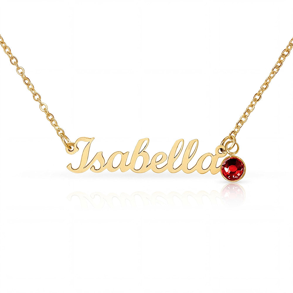 To My Wonderful Granddaugther - Never Forget - Custom Name Necklace With Birthstone