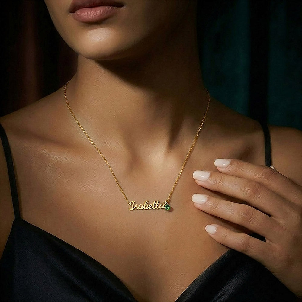 To My Wonderful Granddaugther - Never Forget - Custom Name Necklace With Birthstone