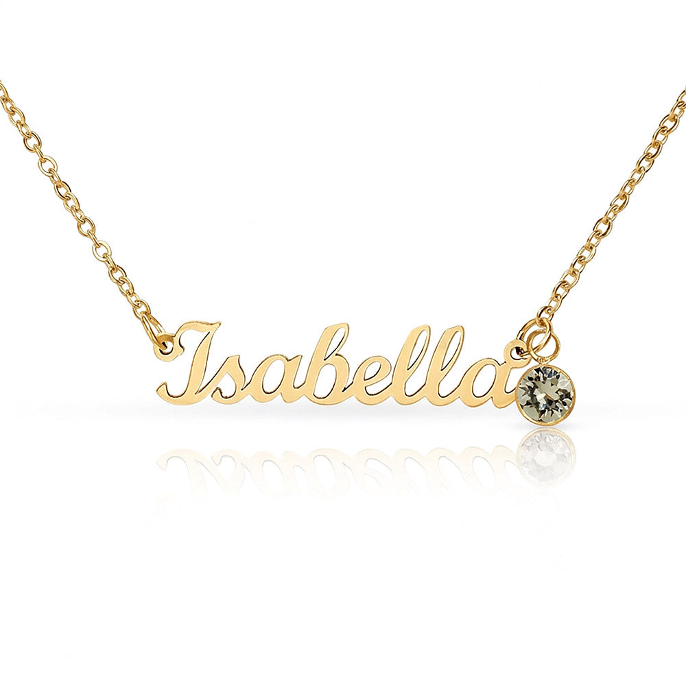 To My Wonderful Granddaugther - Never Forget - Custom Name Necklace With Birthstone
