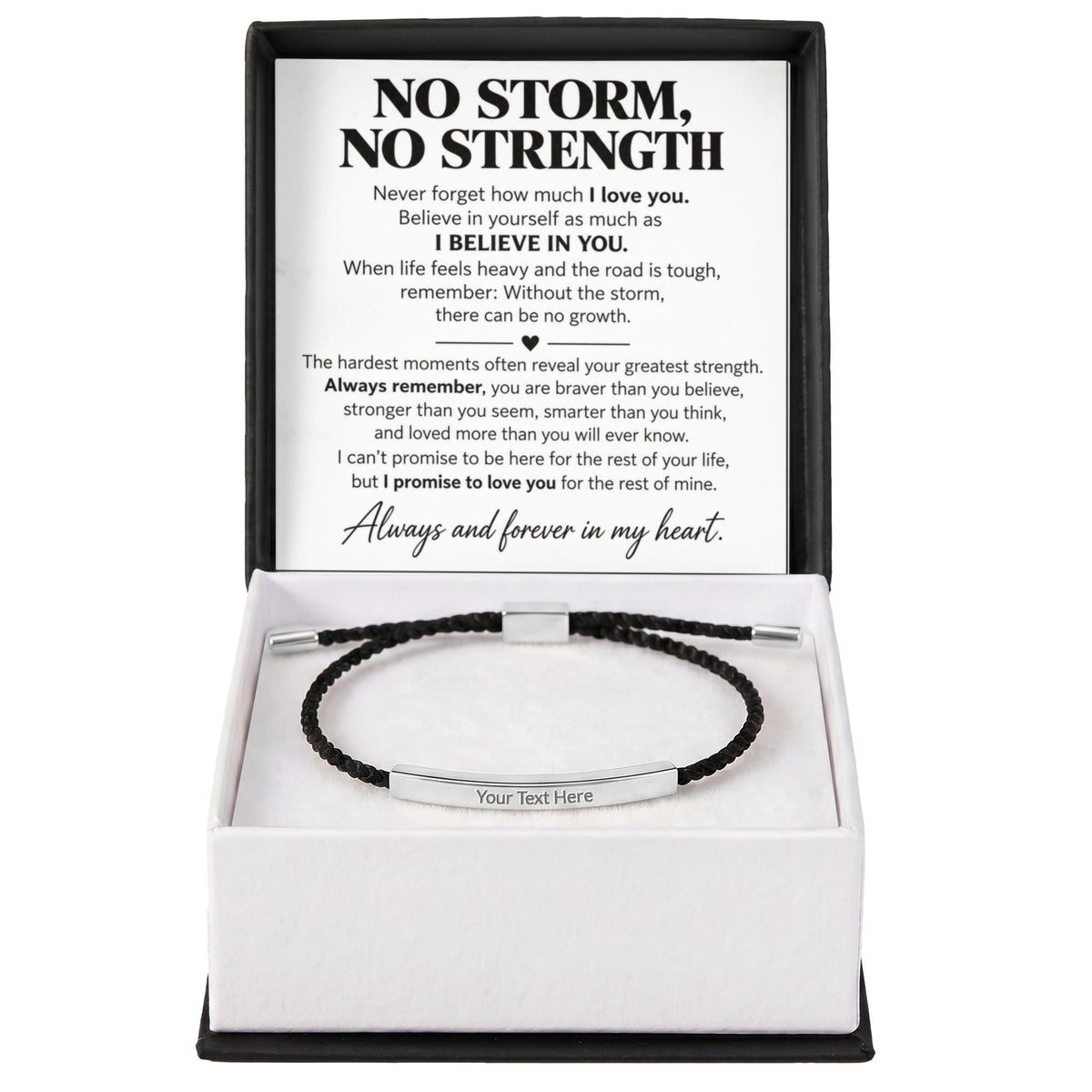No Storm No Strength - Custom Engraved Bar Necklace