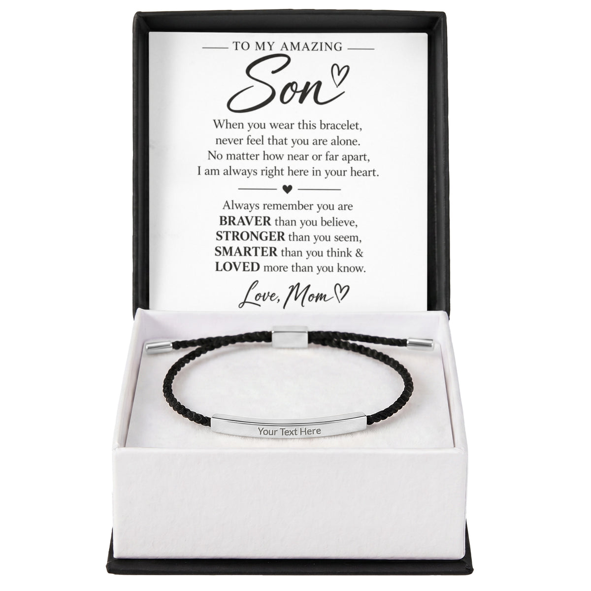 To My Amazing Son - Always Remember – Personalized Inspirational Engraved Bracelet