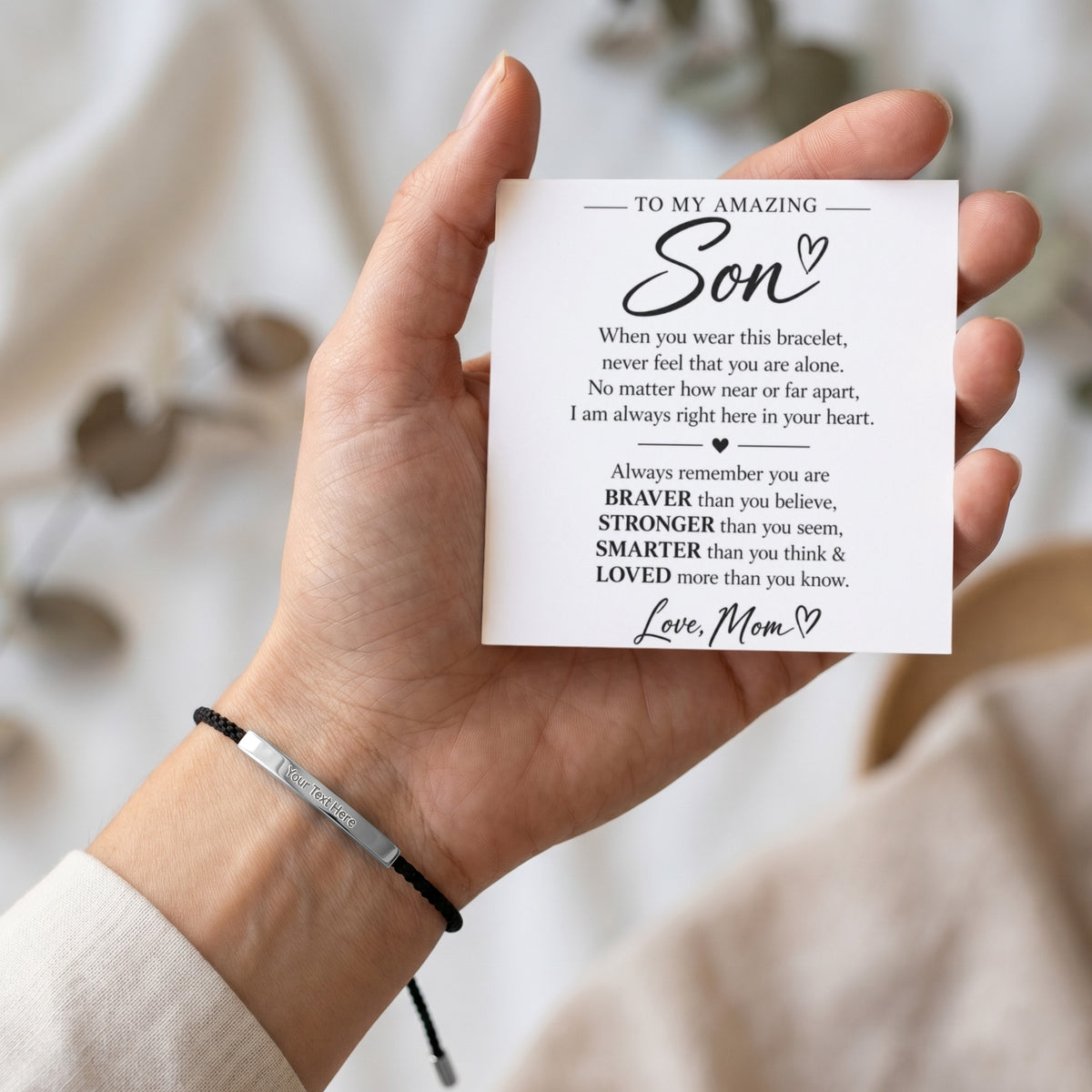 To My Amazing Son - Always Remember – Personalized Inspirational Engraved Bracelet