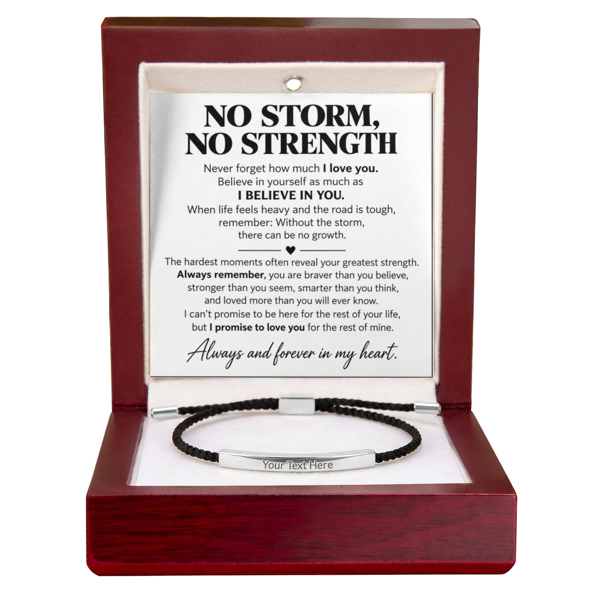 No Storm No Strength - Custom Engraved Bar Necklace