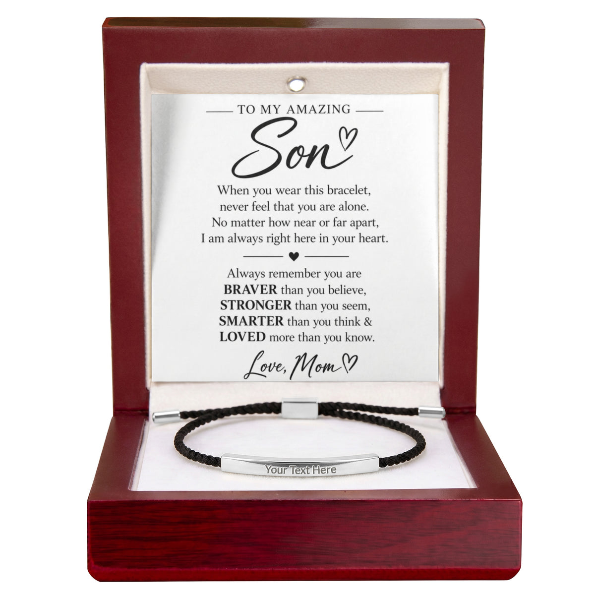 To My Amazing Son - Always Remember – Personalized Inspirational Engraved Bracelet