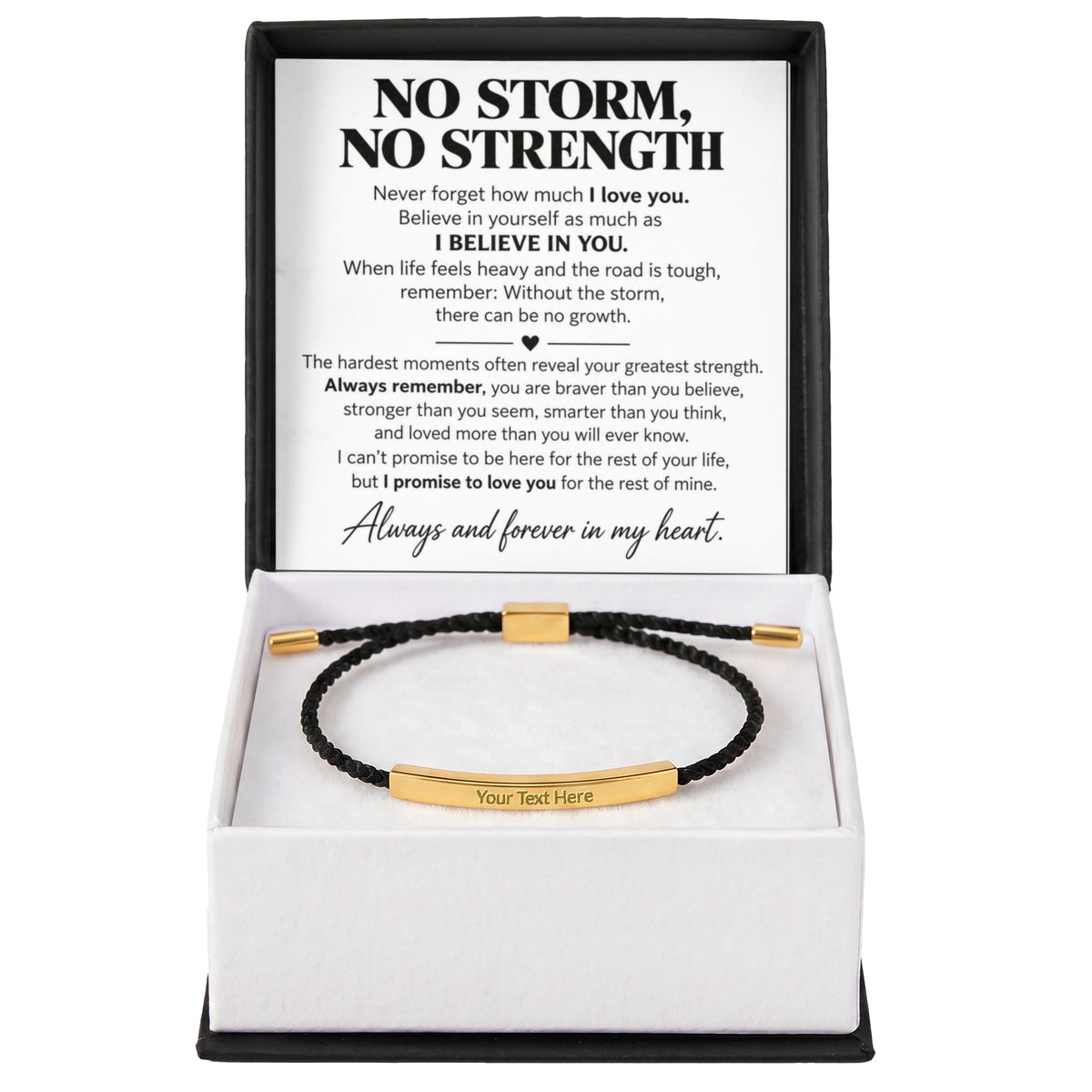 No Storm No Strength - Custom Engraved Bar Necklace