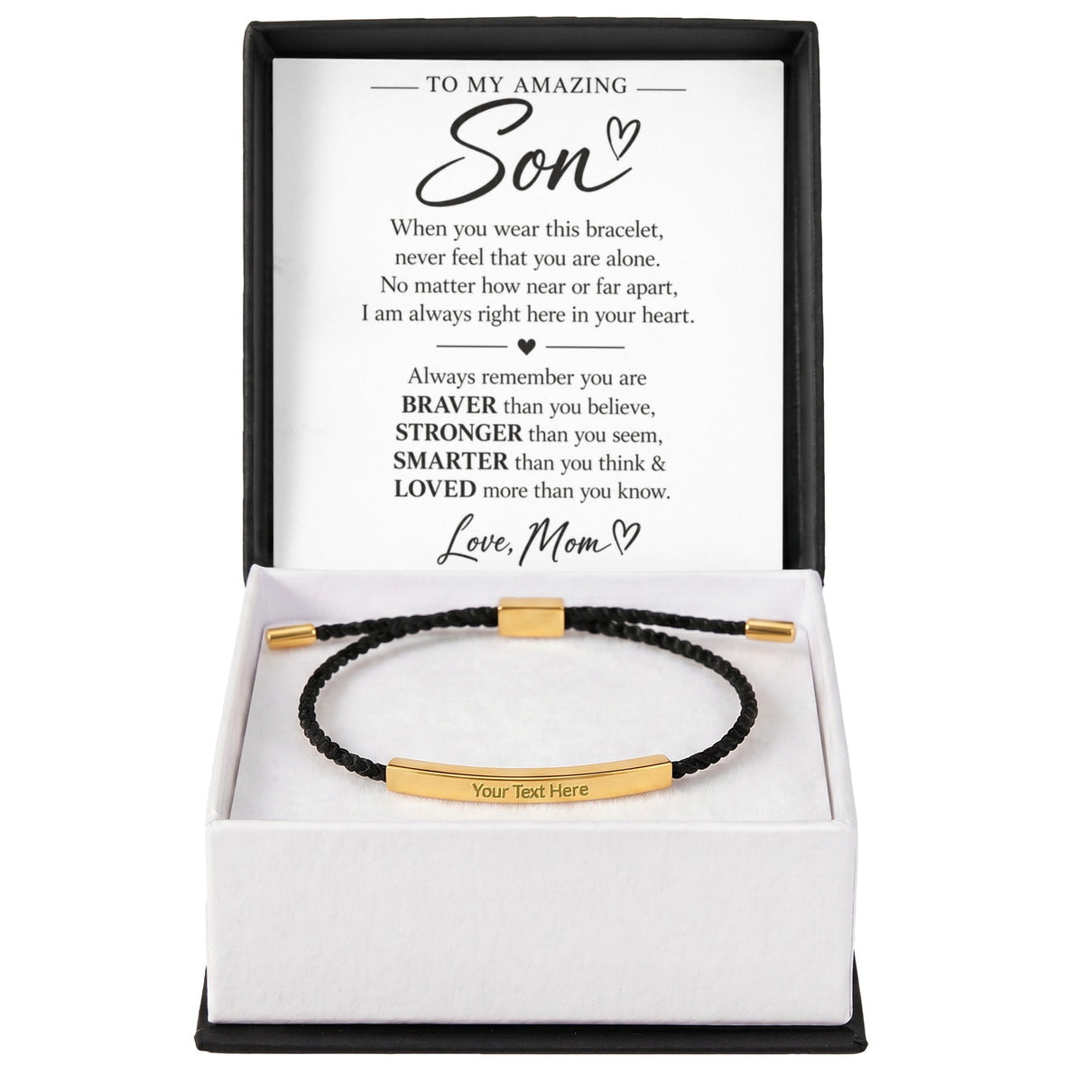 To My Amazing Son - Always Remember – Personalized Inspirational Engraved Bracelet