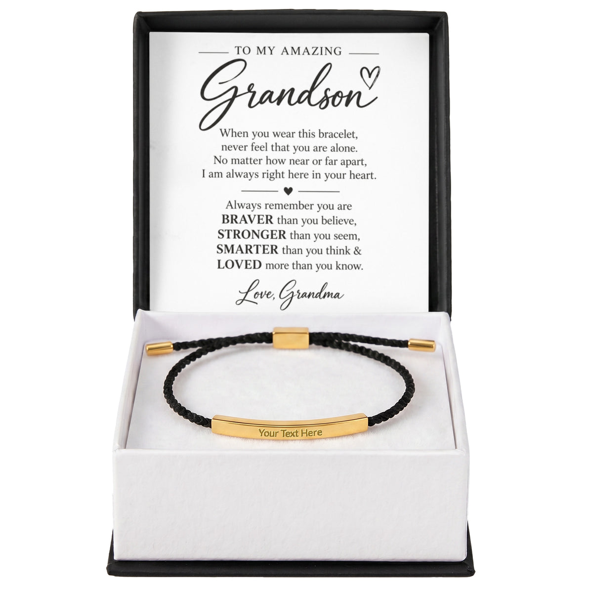 To My Amazing Grandson - Always Remember – Personalized Inspirational Engraved Bracelet