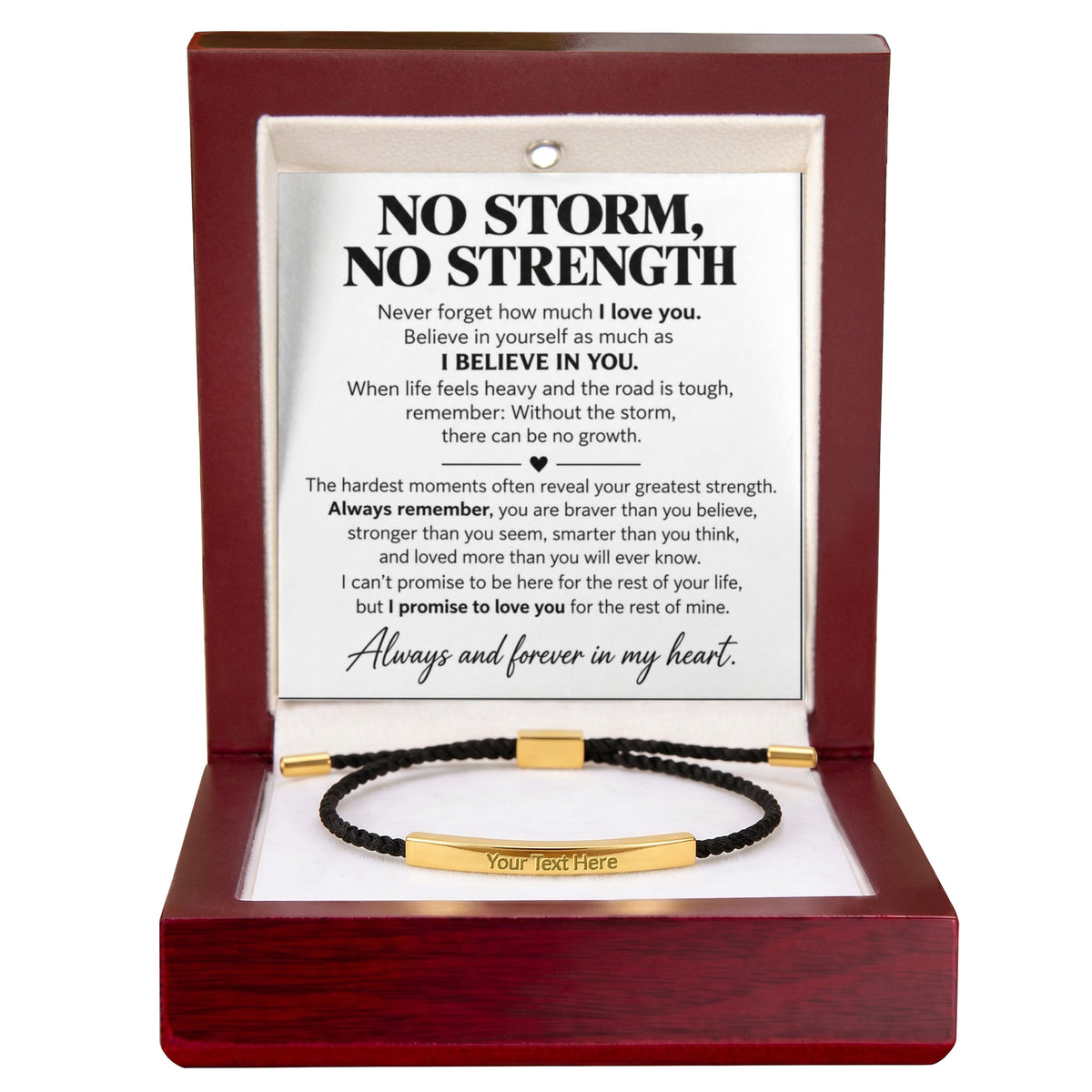 No Storm No Strength - Custom Engraved Bar Necklace