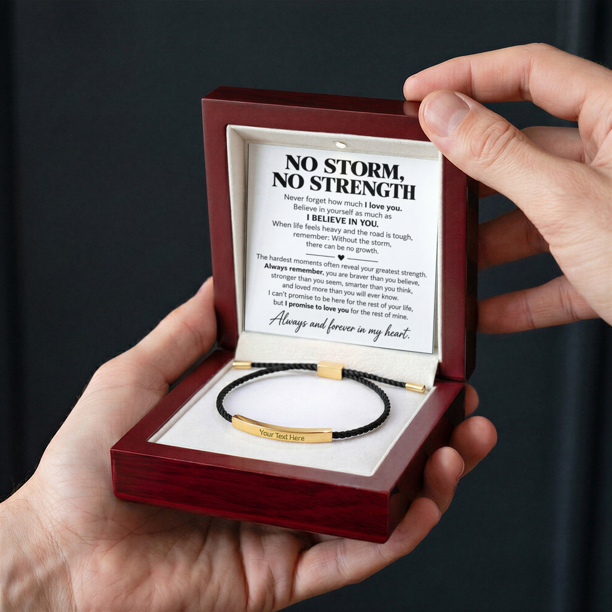 No Storm No Strength - Custom Engraved Bar Necklace