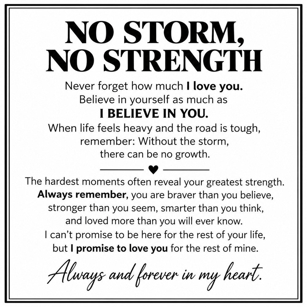 No Storm No Strength - Custom Engraved Bar Necklace