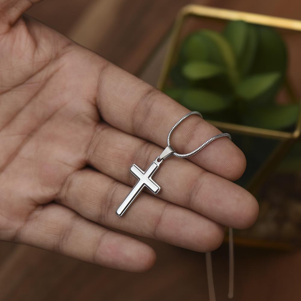 To My Nephew Happy 40th Birthday - Personalized Stainless Steel Cross Necklace