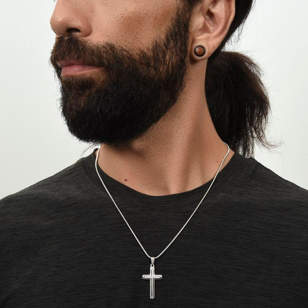 To My Nephew Happy 40th Birthday - Personalized Stainless Steel Cross Necklace