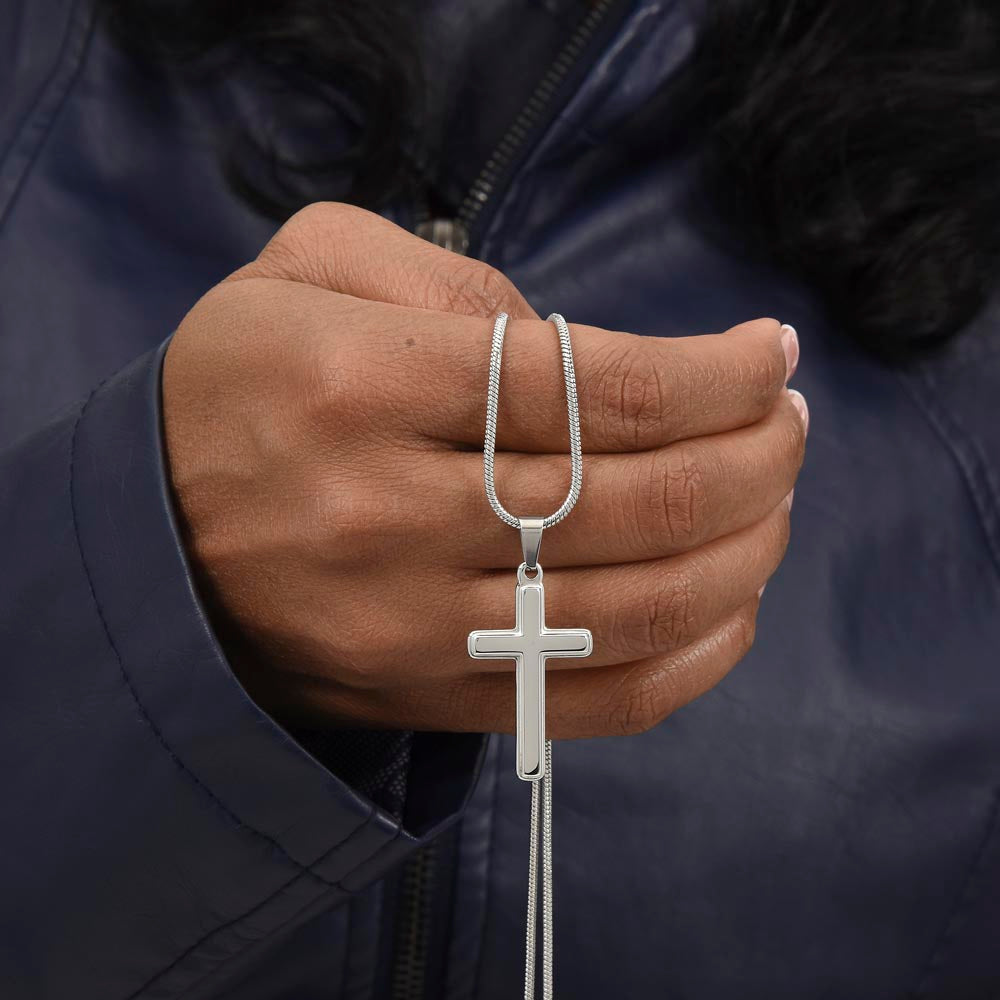 To My Nephew Happy 40th Birthday - Personalized Stainless Steel Cross Necklace