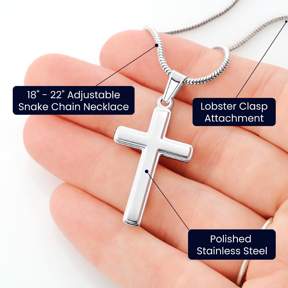 To Our Son's 12th Birthday - Personalized Stainless Steel Cross