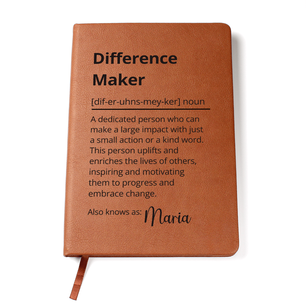 Difference Maker Definition With Personalized Name Journal 8