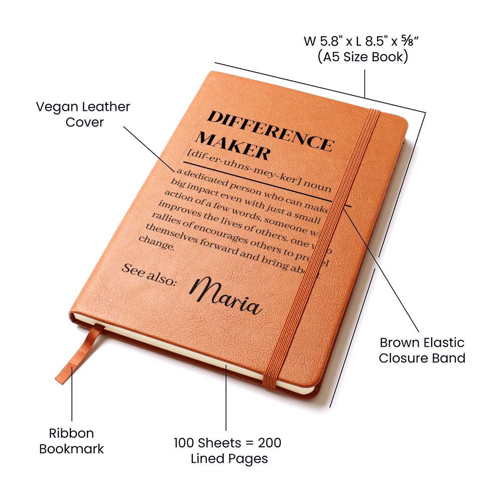 Difference Maker Definition With Personalized Name Journal 1