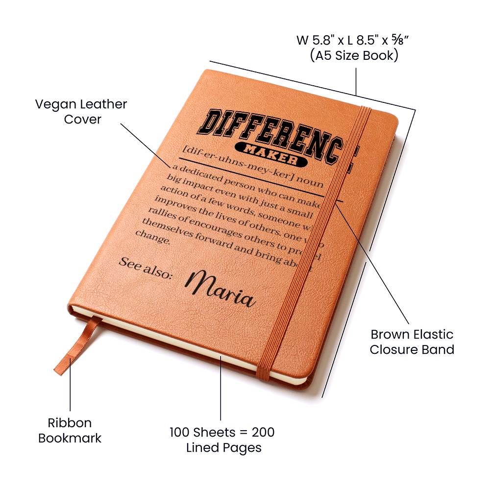 Difference Maker Definition With Personalized Name Journal 2