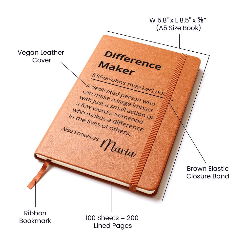 Difference Maker Definition With Personalized Name Journal 9