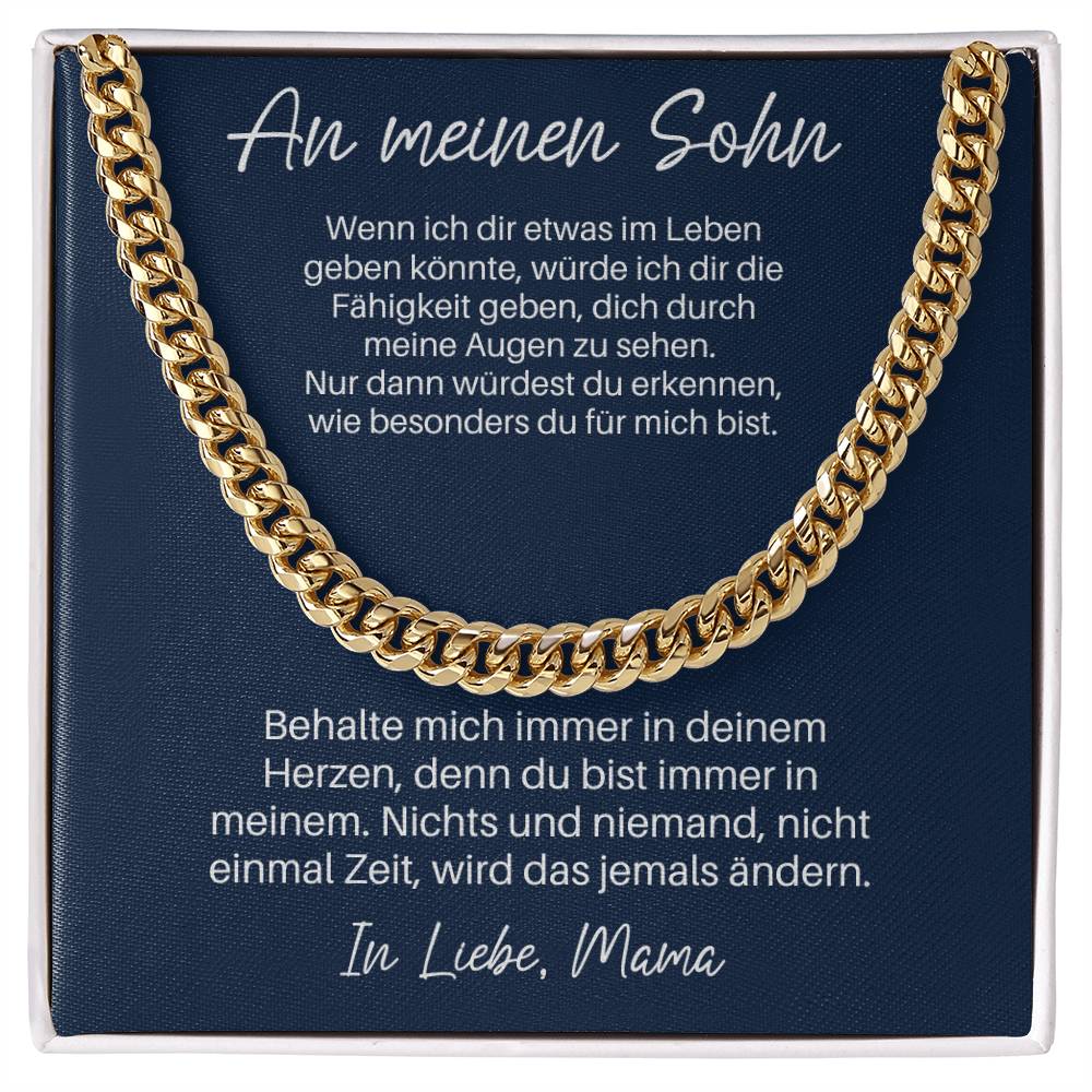 An Meinen Sohn - Behalte Mich Immer In Deinem Herzen | Cuban Link Chain