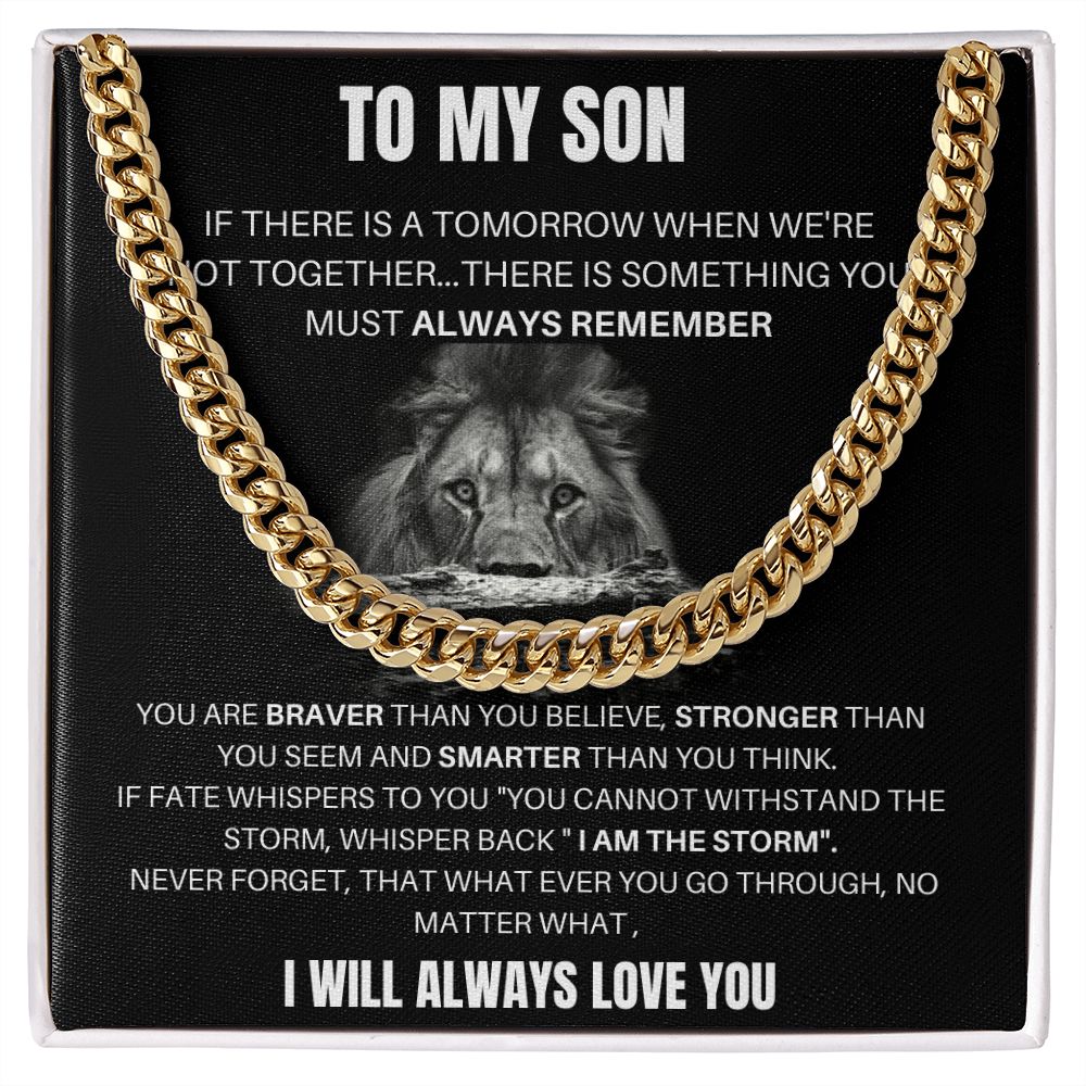 To My Son - If There Is No Tomorrow - Cuban Chain Necklace