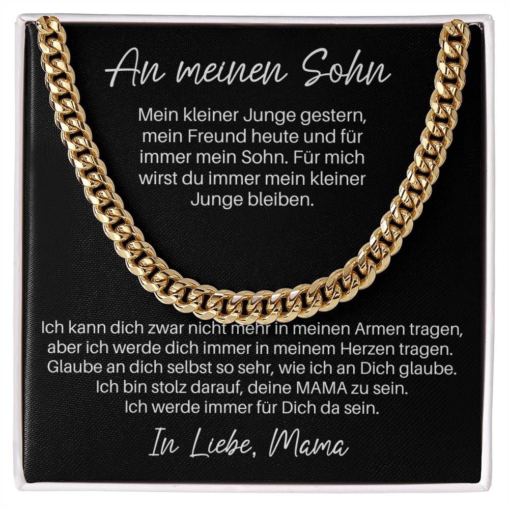 An Meinen Sohn - Ich Werde Dich Immer In Meinem Herzen Tragen | Cuban Link Chain