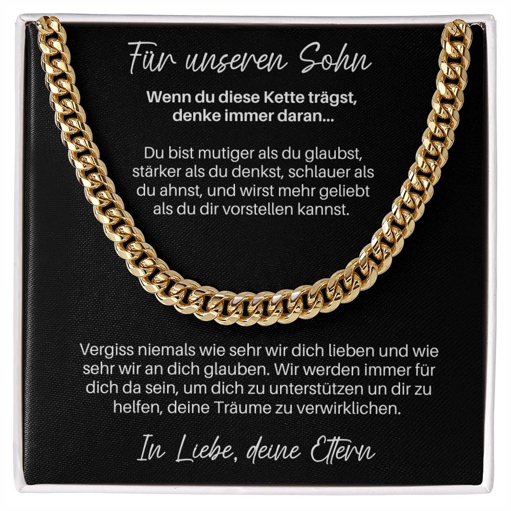 Für Unseren Sohn - Du Bist Wirst Mehr Geliebt Als Du Dir Vorstellen Kannst | Cuban Link Chain
