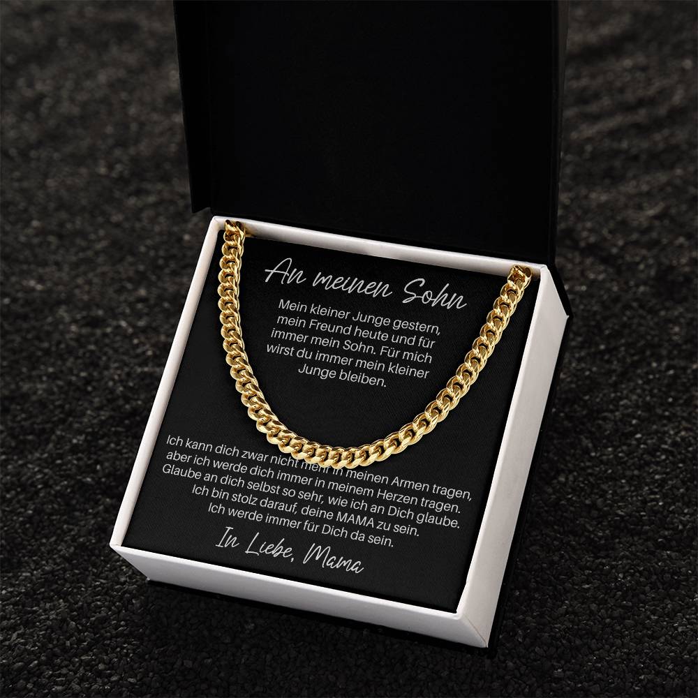 An Meinen Sohn - Ich Werde Dich Immer In Meinem Herzen Tragen | Cuban Link Chain