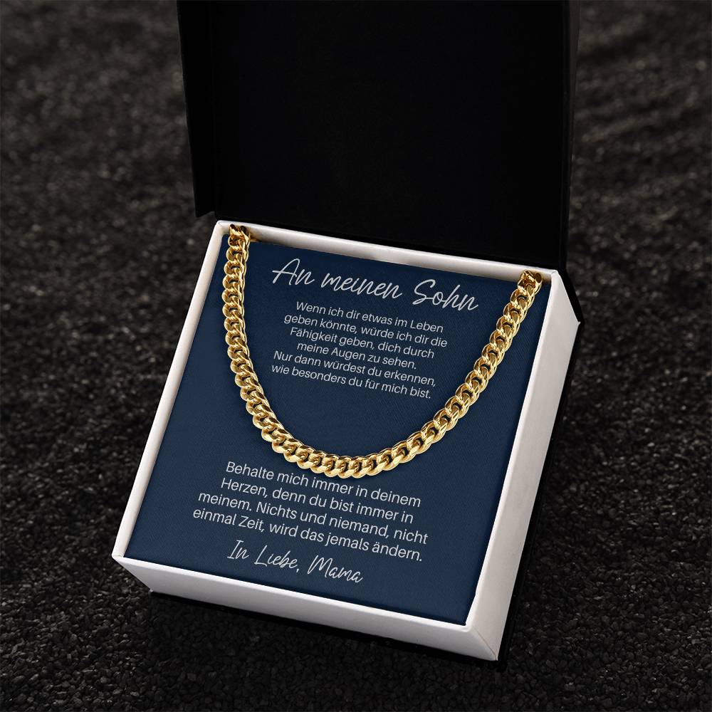 An Meinen Sohn - Behalte Mich Immer In Deinem Herzen | Cuban Link Chain