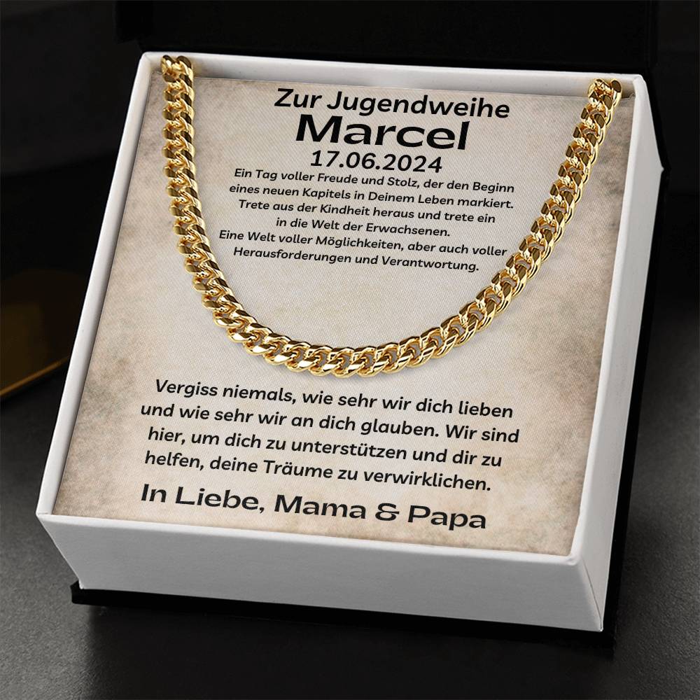 Vergiss Niemals, Wie Sehr Wir Dich Lieben | Cuban Link Chain
