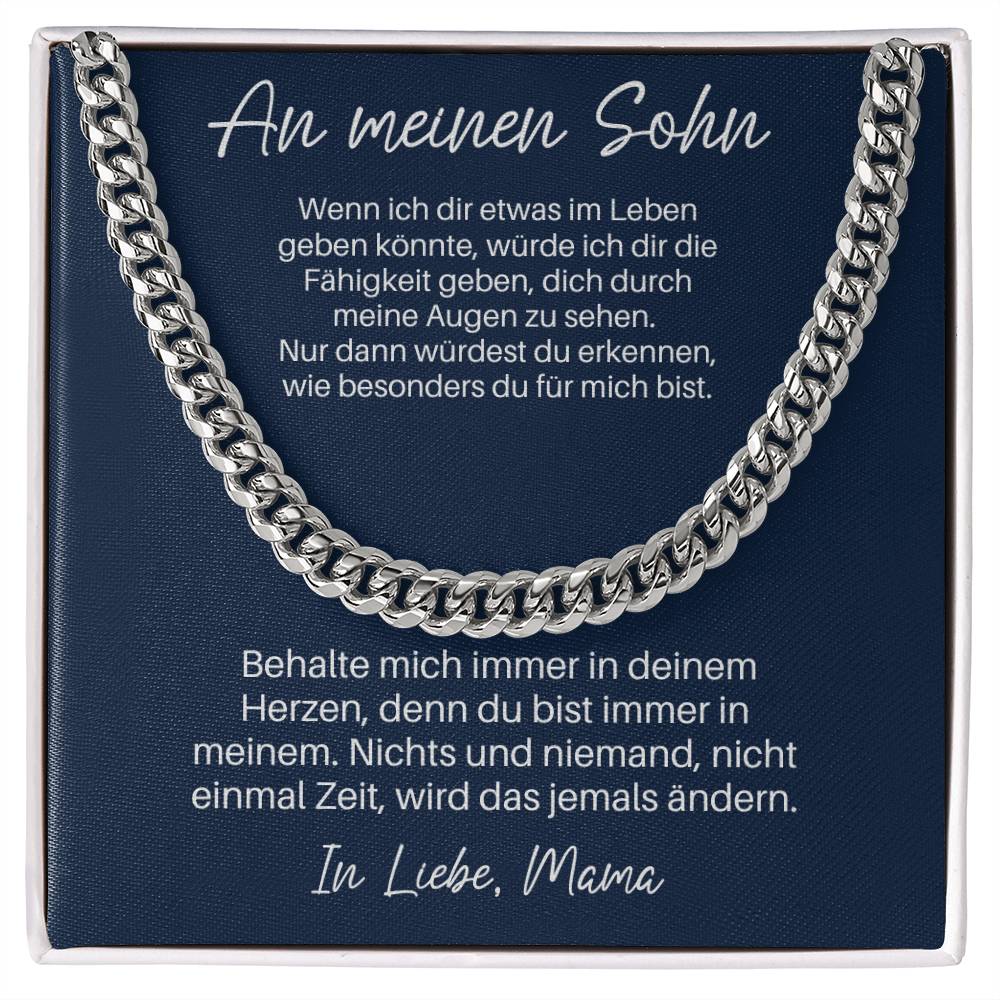 An Meinen Sohn - Behalte Mich Immer In Deinem Herzen | Cuban Link Chain