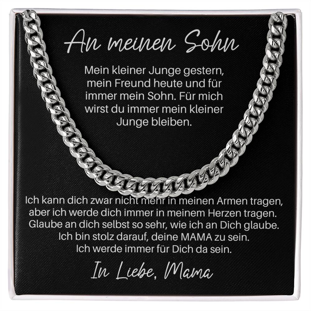 An Meinen Sohn - Ich Werde Dich Immer In Meinem Herzen Tragen | Cuban Link Chain