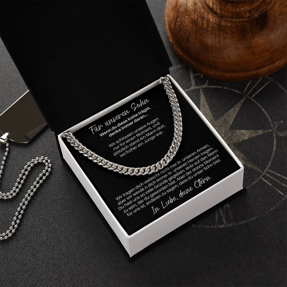 Für Unseren Sohn - Werde N Dich Immer In Unseren Herzen Tragen | Cuban Link Chain